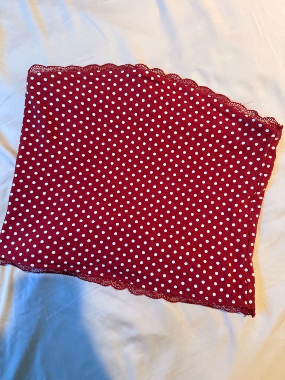 Y2K red polka dot tube top